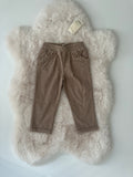 EMC – Comfortabele Rib Broek met Ruffle Details (Bruin/Taupe)