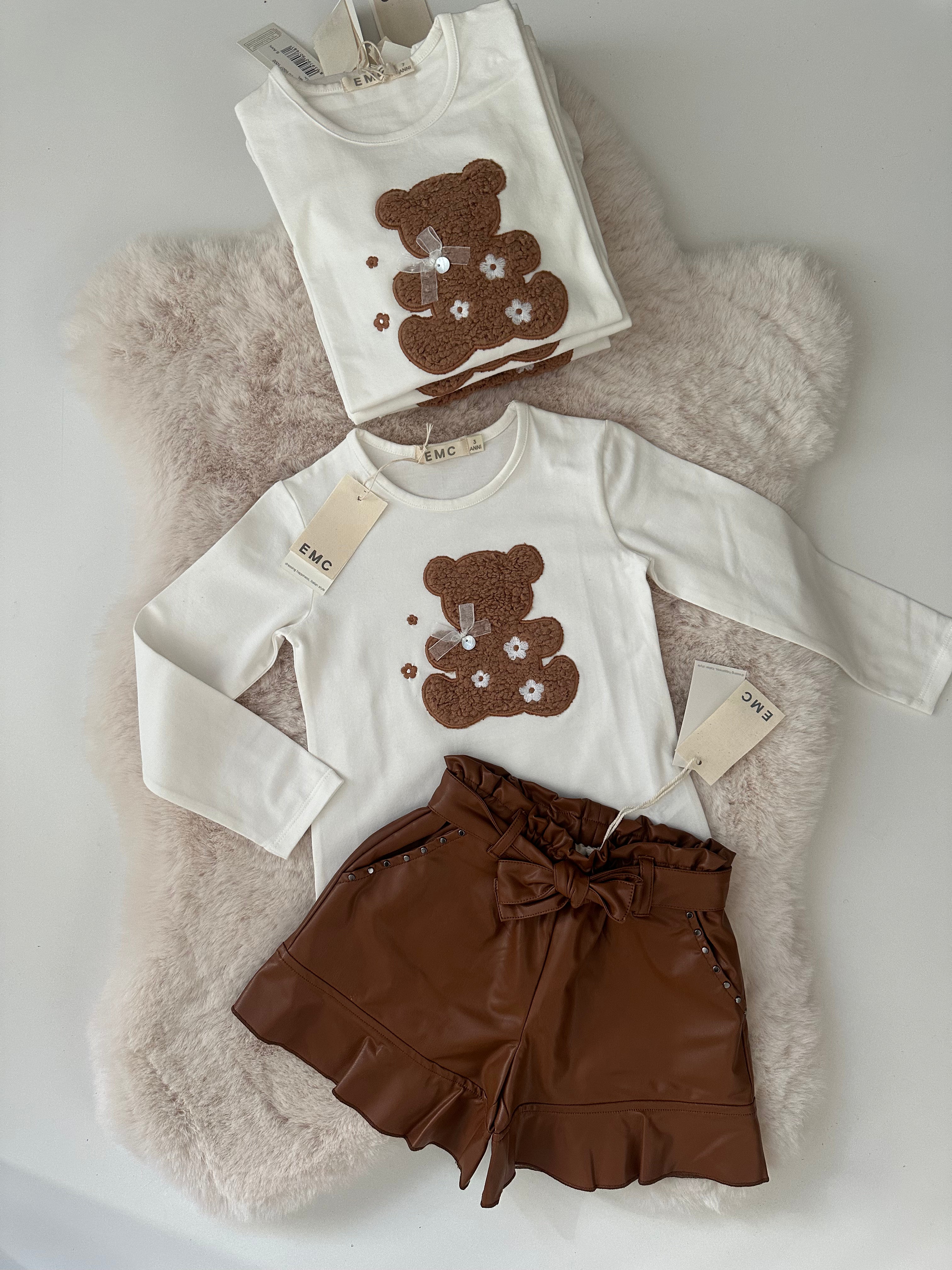 EMC – Ecru Longsleeve met Teddy Beer & Bloemetjes