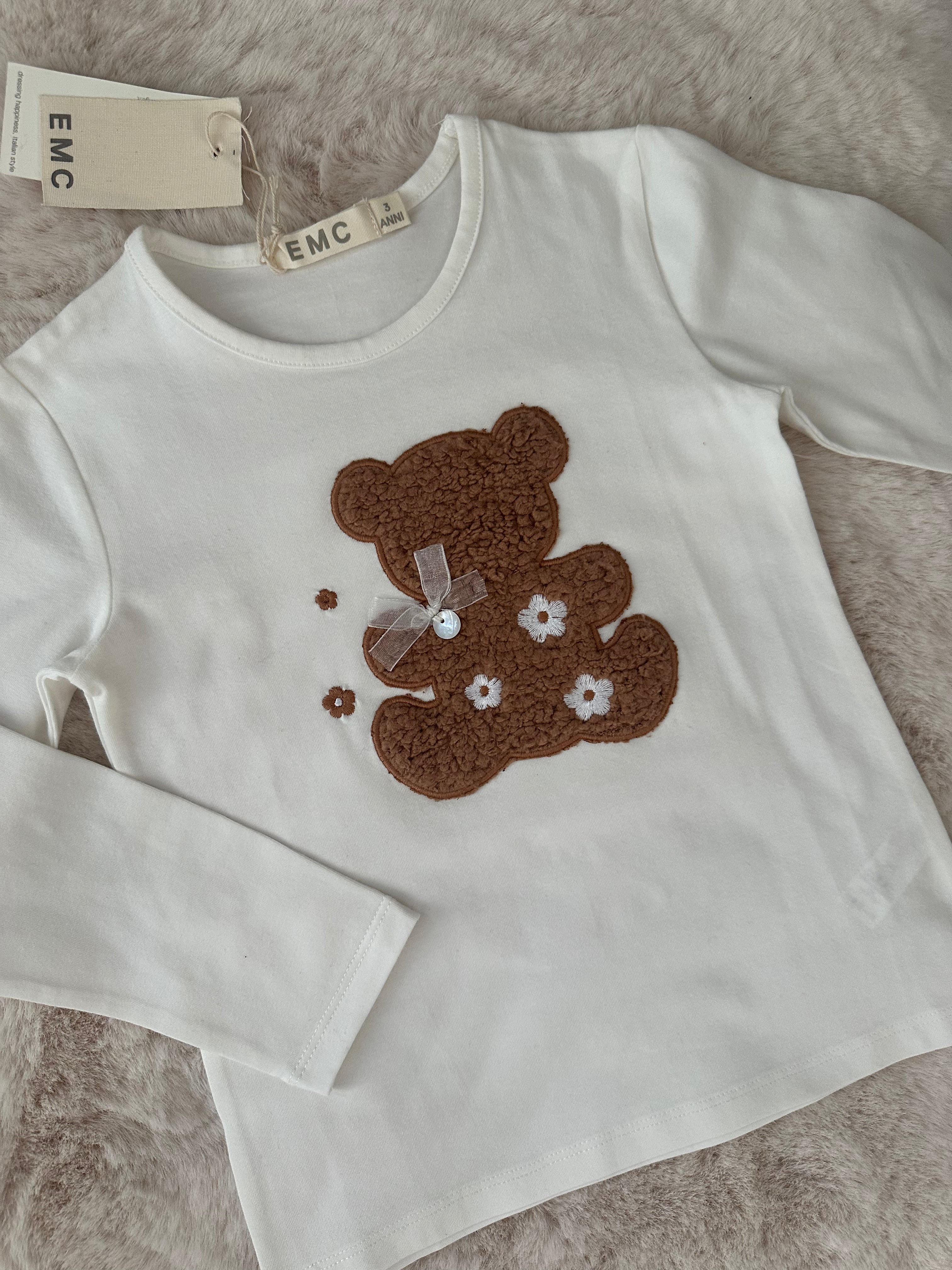 EMC – Ecru Longsleeve met Teddy Beer & Bloemetjes