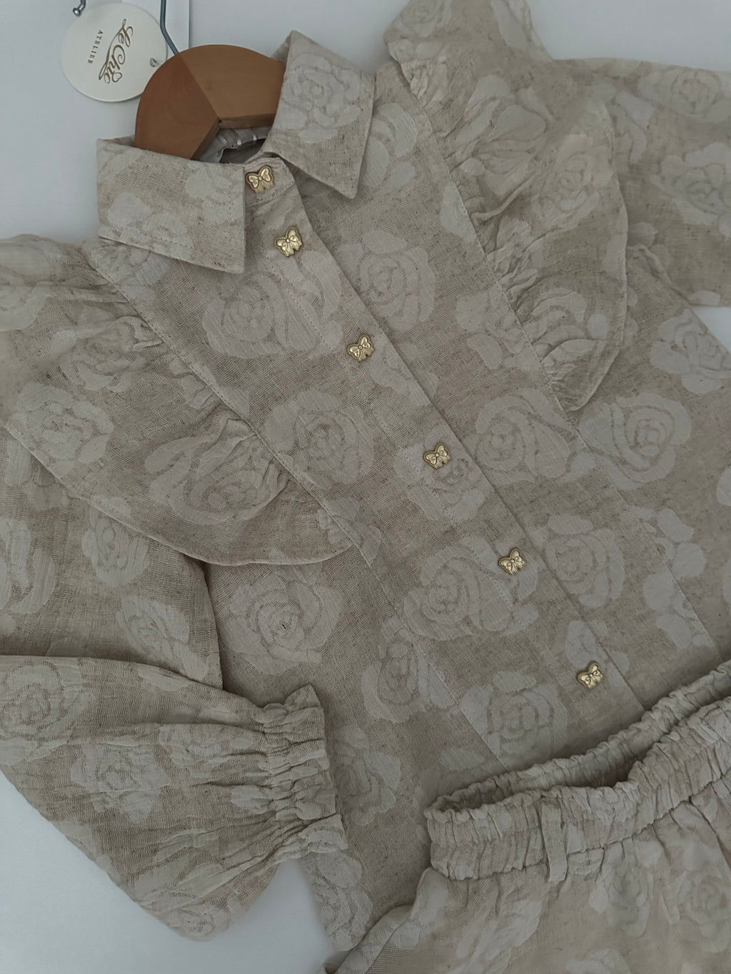 Le chic - Blouse gebloemd beige