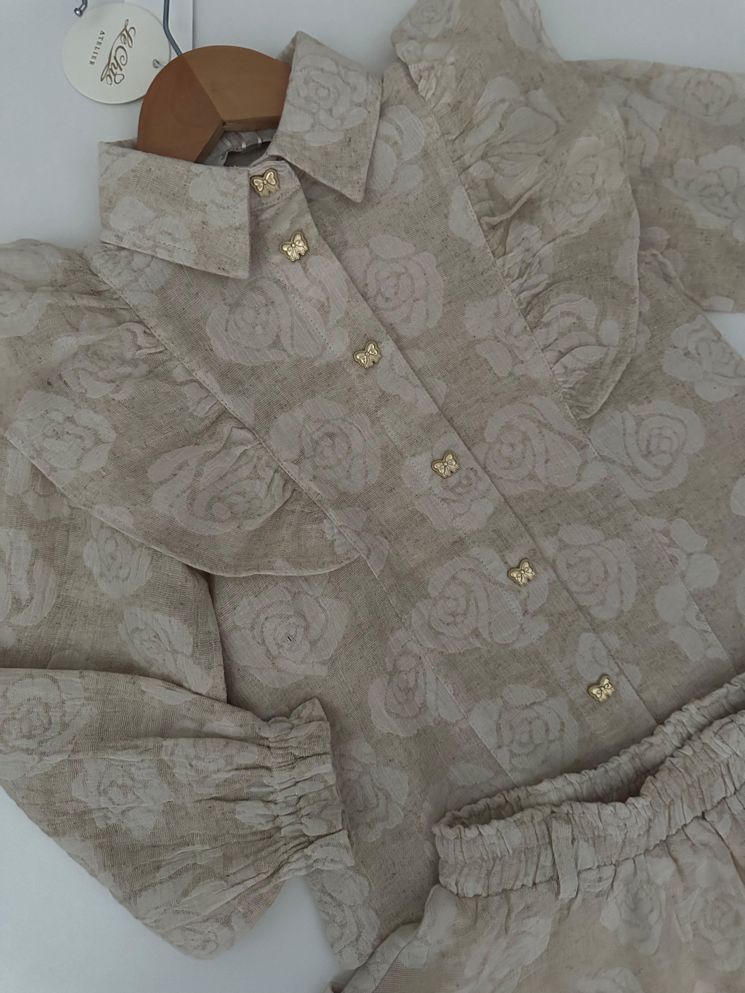 Le chic - Blouse gebloemd beige