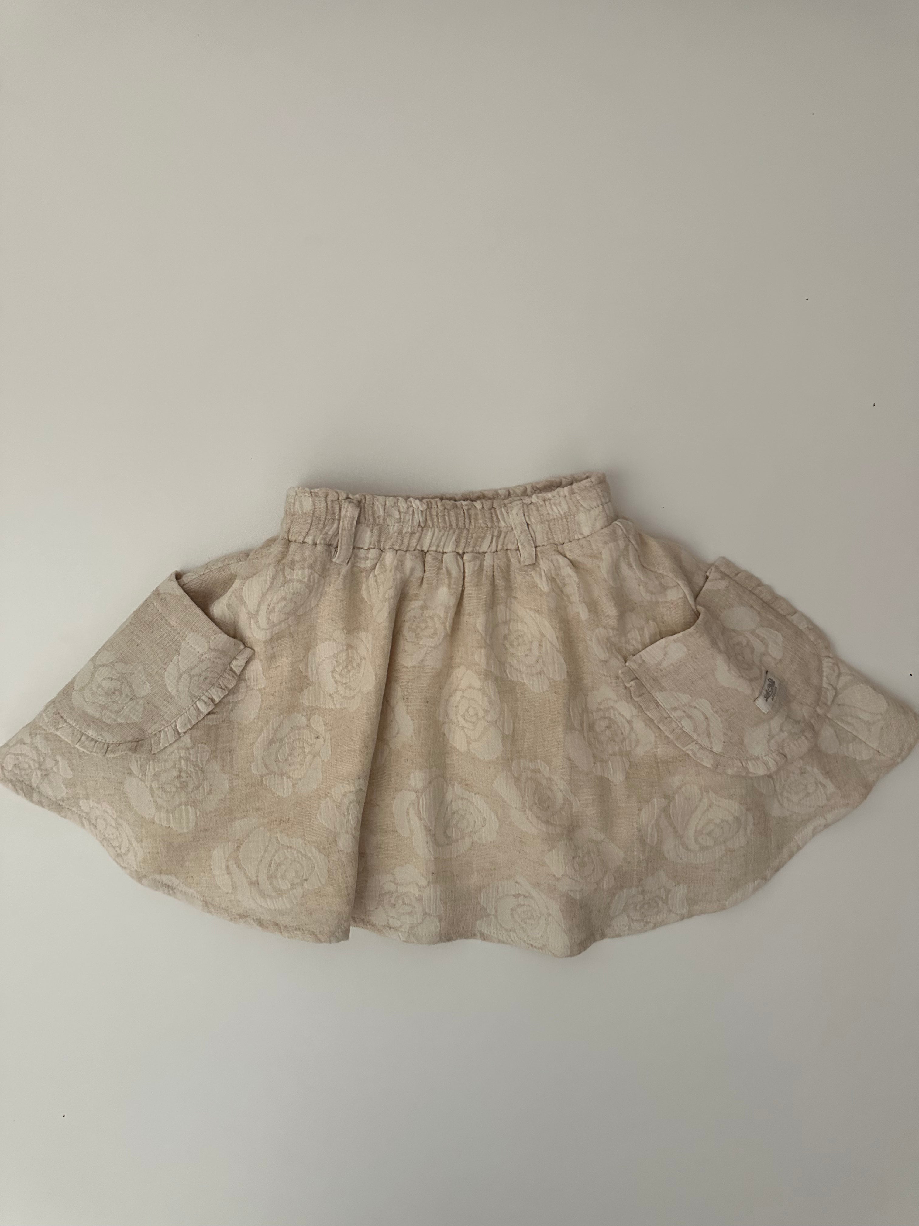 Le chic - rok beige gebloemd