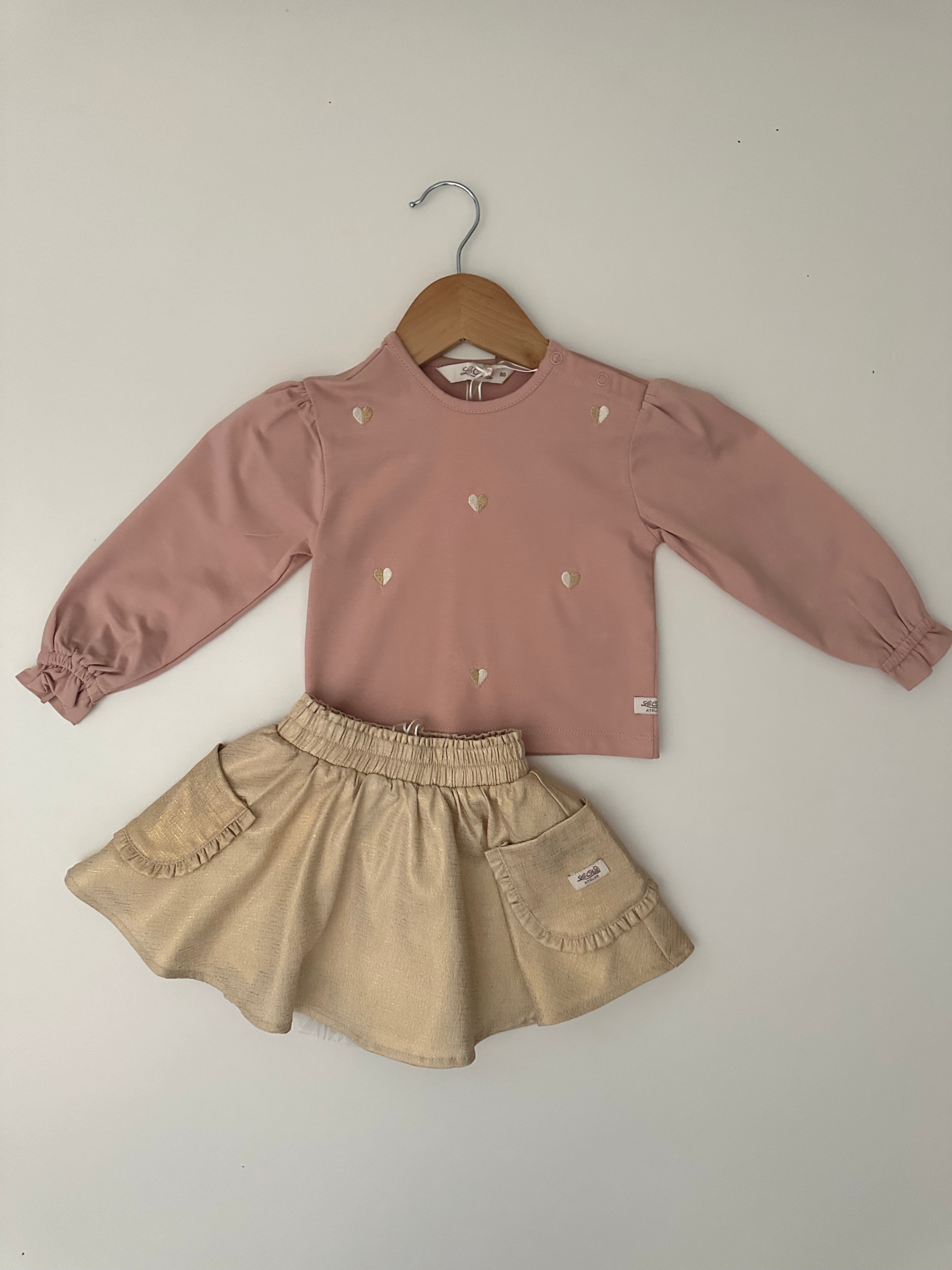 Le chic - Oudroze trui hartjes