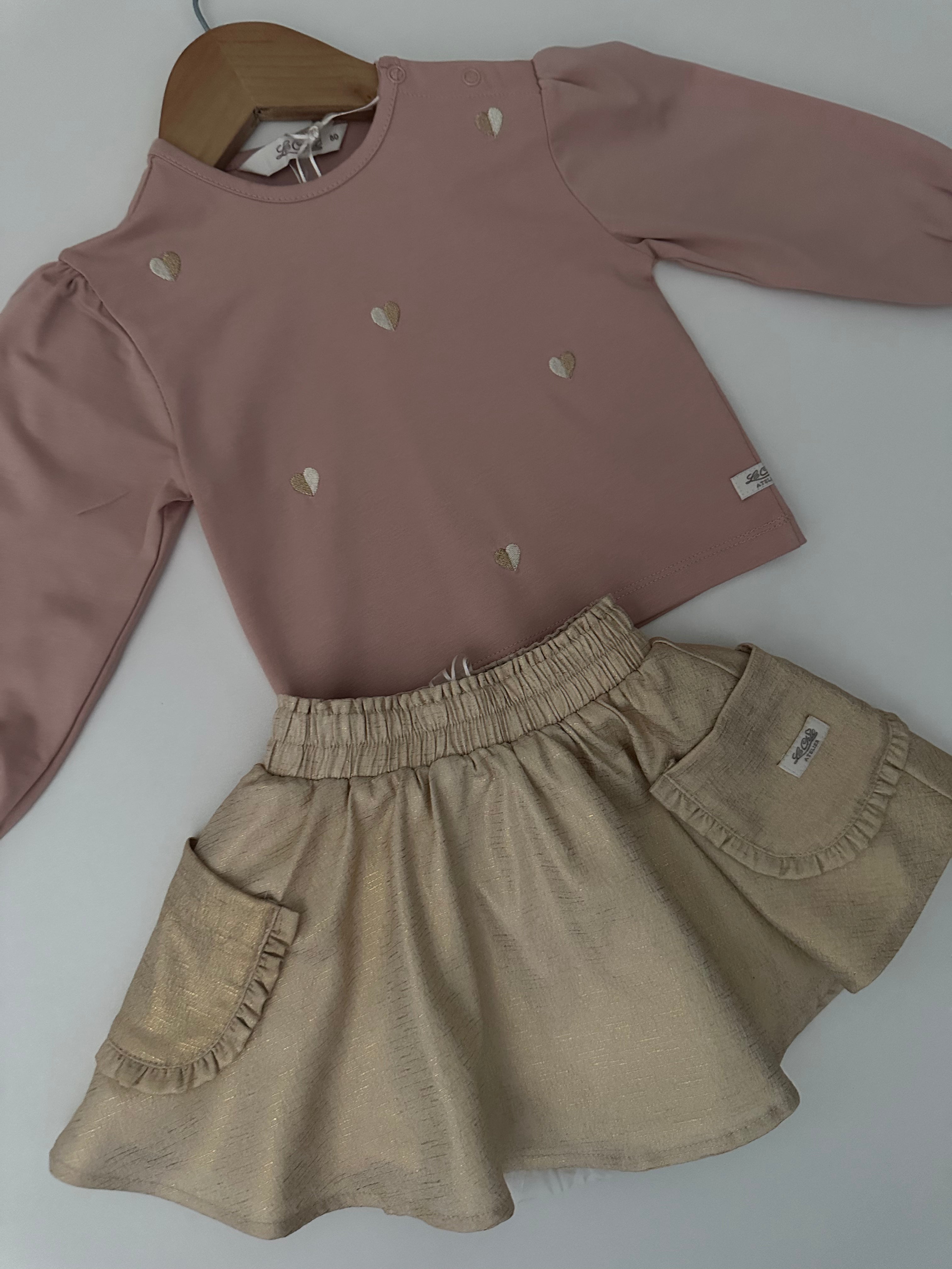 Le chic - Oudroze trui hartjes
